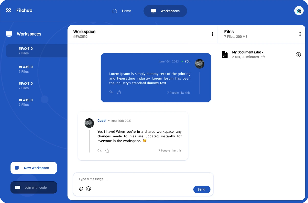 Filehub Workspace UI