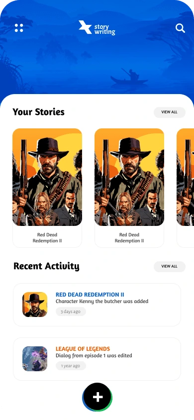 Story Writing Dashboard Page